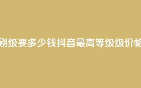 抖音最高级别30级要多少钱 - 抖音最高等级30级价格揭秘~ 第1张 抖音最高级别30级要多少钱 - 抖音最高等级30级价格揭秘~ 第1张