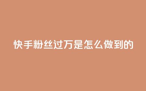 快手粉丝过万是怎么做到的 - 如何让快手粉丝突破万人大关! 第1张 快手粉丝过万是怎么做到的 - 如何让快手粉丝突破万人大关! 第1张