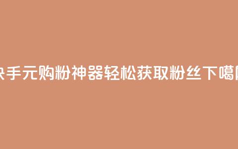 快手10元购粉神器,轻松获取1000粉丝 第1张 快手10元购粉神器,轻松获取1000粉丝 第1张