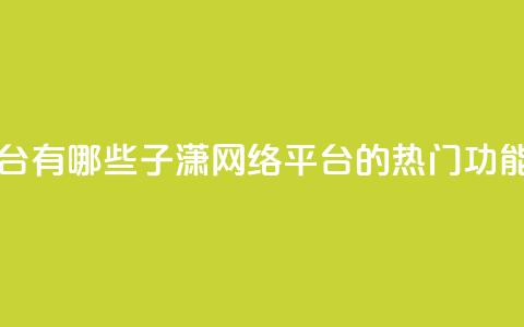 子潇网络平台有哪些 - 子潇网络平台的热门功能介绍~ 第1张 子潇网络平台有哪些 - 子潇网络平台的热门功能介绍~ 第1张