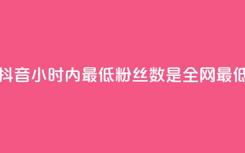 抖音24小时内最低粉丝数是全网最低 第1张 抖音24小时内最低粉丝数是全网最低 第1张