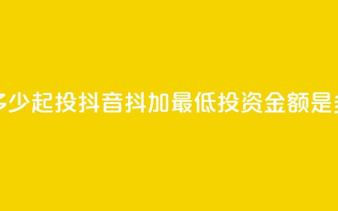 抖音抖加多少起投 - 抖音抖加最低投资金额是多少~ 第1张 抖音抖加多少起投 - 抖音抖加最低投资金额是多少~ 第1张