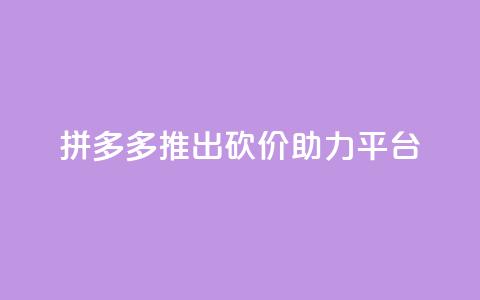 拼多多推出砍价助力平台 第1张 拼多多推出砍价助力平台 第1张