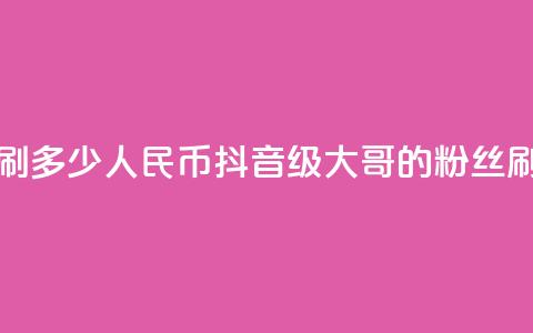 抖音75级大哥需要刷多少人民币(抖音75级大哥的粉丝刷升级费用) 第1张 抖音75级大哥需要刷多少人民币(抖音75级大哥的粉丝刷升级费用) 第1张