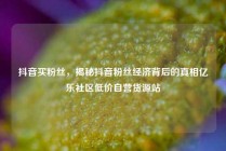 抖音买粉丝，揭秘抖音粉丝经济背后的真相亿乐社区低价自营货源站