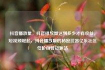 抖音播放量，抖音播放量达到多少才有收益，短视频崛起，抖音播放量的秘密武器亿乐社区低价自营货源站