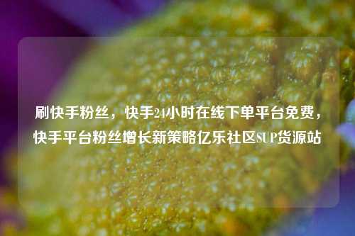 刷快手粉丝	，快手24小时在线下单平台免费，快手平台粉丝增长新策略亿乐社区SUP货源站  第1张