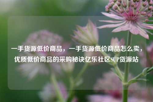 一手货源低价商品，一手货源低价商品怎么卖，优质低价商品的采购秘诀亿乐社区SUP货源站  第1张