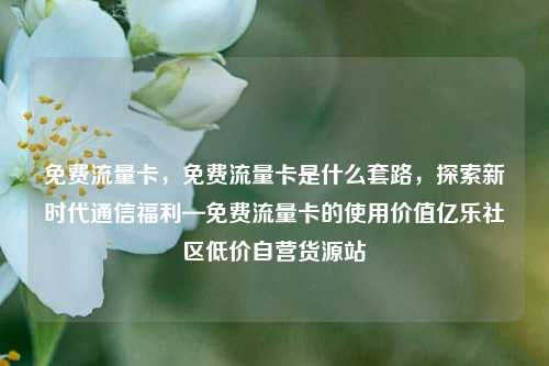 免费流量卡，免费流量卡是什么套路	，探索新时代通信福利—免费流量卡的使用价值亿乐社区低价自营货源站  第1张