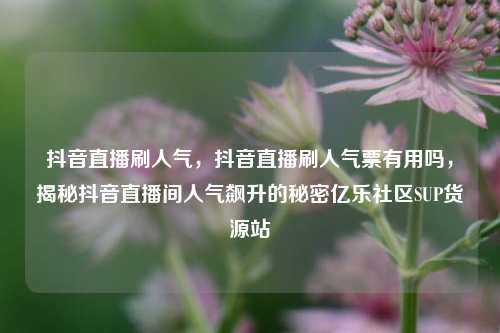 抖音直播刷人气，抖音直播刷人气票有用吗	，揭秘抖音直播间人气飙升的秘密亿乐社区SUP货源站  第1张