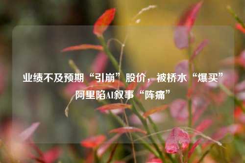 业绩不及预期“引崩”股价	，被桥水“爆买	”阿里陷AI叙事“阵痛”  第1张