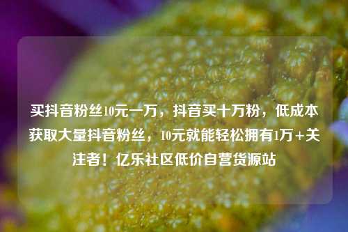 买抖音粉丝10元一万，抖音买十万粉，低成本获取大量抖音粉丝	，10元就能轻松拥有1万+关注者！亿乐社区低价自营货源站  第1张
