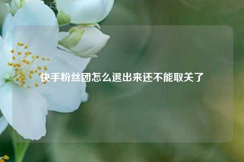 快手粉丝团怎么退出来还不能取关了  第1张