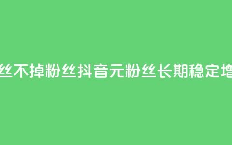 抖音1元3000粉丝不掉粉丝(抖音1元3000粉丝，长期稳定增粉)  第1张