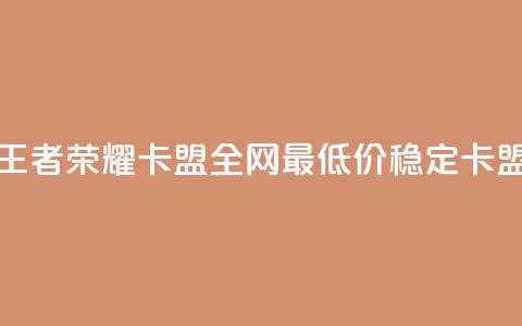 王者荣耀卡盟全网最低价稳定卡盟 - 王者荣耀卡盟价格优惠，高质量服务保障！  第1张