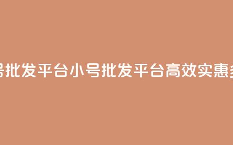 dy小号批发平台(dy小号批发平台：高效	、实惠、多样)  第1张