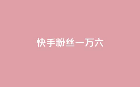快手粉丝一万六 - 快手粉丝突破一万六的秘诀分享~  第1张