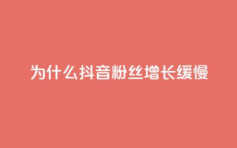 为什么抖音粉丝增长缓慢？  第1张