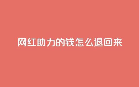 网红助力的钱怎么退回来 - 网红代言退款规则解析。  第1张