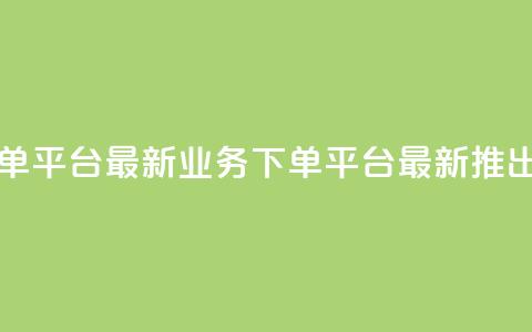 ks业务下单平台最新(ks业务下单平台最新推出)  第1张
