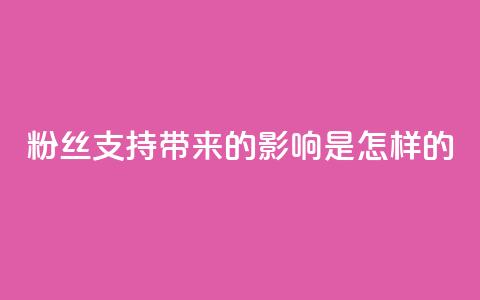 粉丝支持带来的影响是怎样的？  第1张