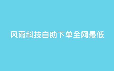 风雨科技自助下单全网最低 - 风雨科技自助下单打造行业最低价格。  第1张