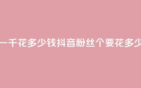 抖音粉丝一千花多少钱(抖音粉丝1000个要花多少钱) 第1张 抖音粉丝一千花多少钱(抖音粉丝1000个要花多少钱) 第1张