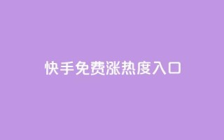 快手免费涨热度入口 - 快手免费提升热度的新方法揭秘。