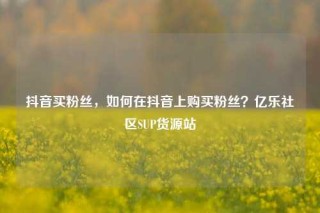 抖音买粉丝，如何在抖音上购买粉丝？亿乐社区SUP货源站