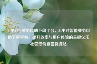 24小时dy业务自助下单平台，24小时智能业务自助下单平台，提升效率与用户体验的关键亿乐社区低价自营货源站