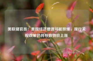 美联储官员：美国经济增速可能放缓，现行关税政策仍将导致物价上涨