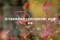 官方通报黄杨钿甜父亲情况核查进展：被立案调查