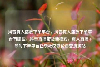 抖音真人播放下单平台，抖音真人播放下单平台有哪些，抖音直播带货新模式，真人直播+即时下单平台亿乐社区低价自营货源站