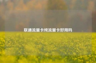 联通流量卡纯流量卡好用吗