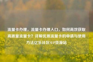 流量卡办理，流量卡办理入口，如何高效获取高质量流量卡？详解优质流量卡的申请与使用方法亿乐社区SUP货源站
