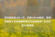 买抖音粉丝10元一万，抖音10元1000粉丝，如何在短短十元内快速积累百万抖音粉丝？亿乐社区SUP货源站