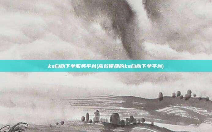 ks自助下单服务平台(高效便捷的ks自助下单平台)  第1张