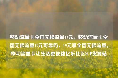 移动流量卡全国无限流量19元，移动流量卡全国无限流量19元可靠吗，19元享全国无限流量，移动流量卡让生活更便捷亿乐社区SUP货源站  第1张