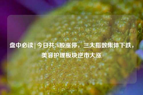 盘中必读|今日共76股涨停，三大指数集体下跌，美容护理板块逆市大涨  第1张