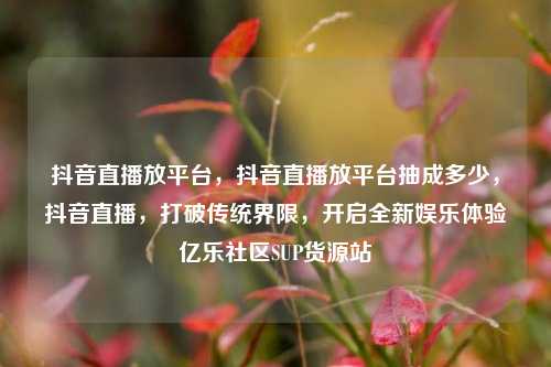 抖音直播放平台，抖音直播放平台抽成多少，抖音直播	，打破传统界限，开启全新娱乐体验亿乐社区SUP货源站  第1张