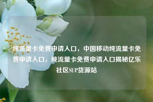 纯流量卡免费申请入口，中国移动纯流量卡免费申请入口	，纯流量卡免费申请入口揭秘亿乐社区SUP货源站  第1张
