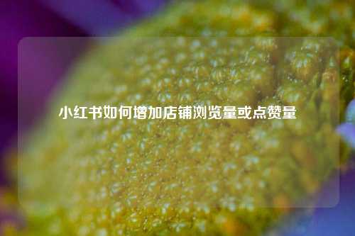 小红书如何增加店铺浏览量或点赞量  第1张