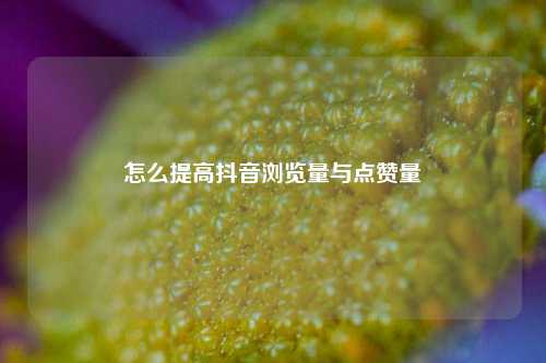 怎么提高抖音浏览量与点赞量  第1张