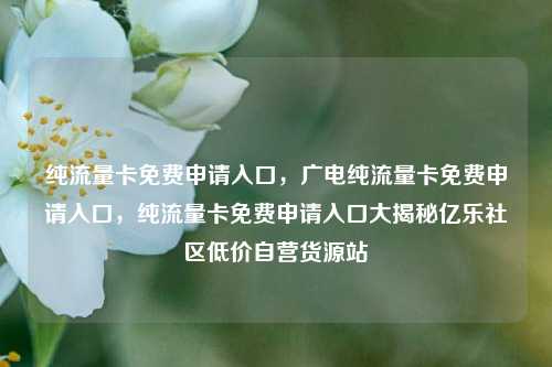 纯流量卡免费申请入口，广电纯流量卡免费申请入口	，纯流量卡免费申请入口大揭秘亿乐社区低价自营货源站  第1张