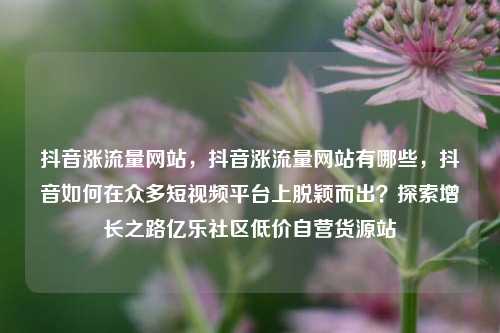 抖音涨流量网站	，抖音涨流量网站有哪些，抖音如何在众多短视频平台上脱颖而出？探索增长之路亿乐社区低价自营货源站  第1张