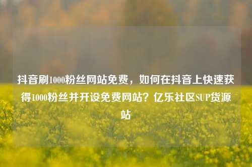 抖音刷1000粉丝网站免费，如何在抖音上快速获得1000粉丝并开设免费网站？亿乐社区SUP货源站  第1张
