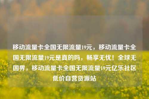 移动流量卡全国无限流量19元	，移动流量卡全国无限流量19元是真的吗，畅享无忧！全球无国界，移动流量卡全国无限流量19元亿乐社区低价自营货源站  第1张