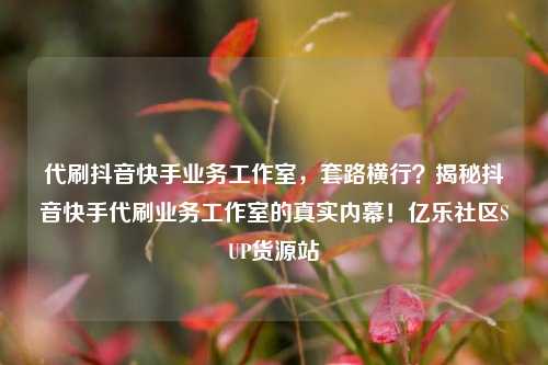 代刷抖音快手业务工作室，套路横行？揭秘抖音快手代刷业务工作室的真实内幕！亿乐社区SUP货源站  第1张