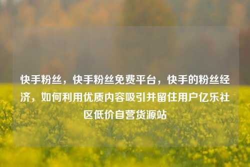快手粉丝，快手粉丝免费平台	，快手的粉丝经济，如何利用优质内容吸引并留住用户亿乐社区低价自营货源站  第1张