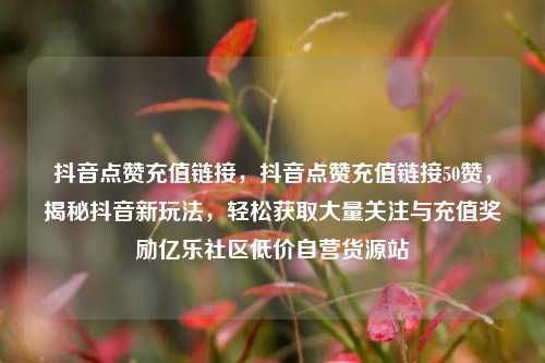 抖音点赞充值链接，抖音点赞充值链接50赞	，揭秘抖音新玩法，轻松获取大量关注与充值奖励亿乐社区低价自营货源站  第1张